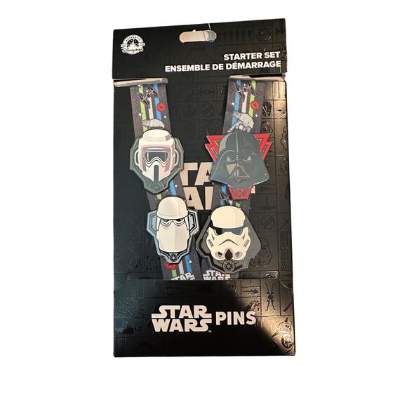 NWT Disney Parks Star Wars Lanyard and 4 Pins Starter Set Dark Side - Picture 1 of 2
